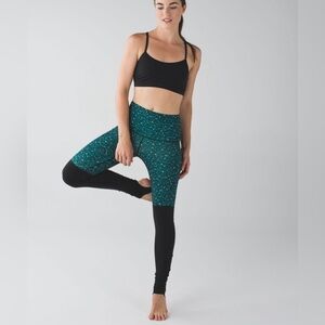lululemon | Women's Wunder Under Stirrup Leggings Size 6 Black Teal